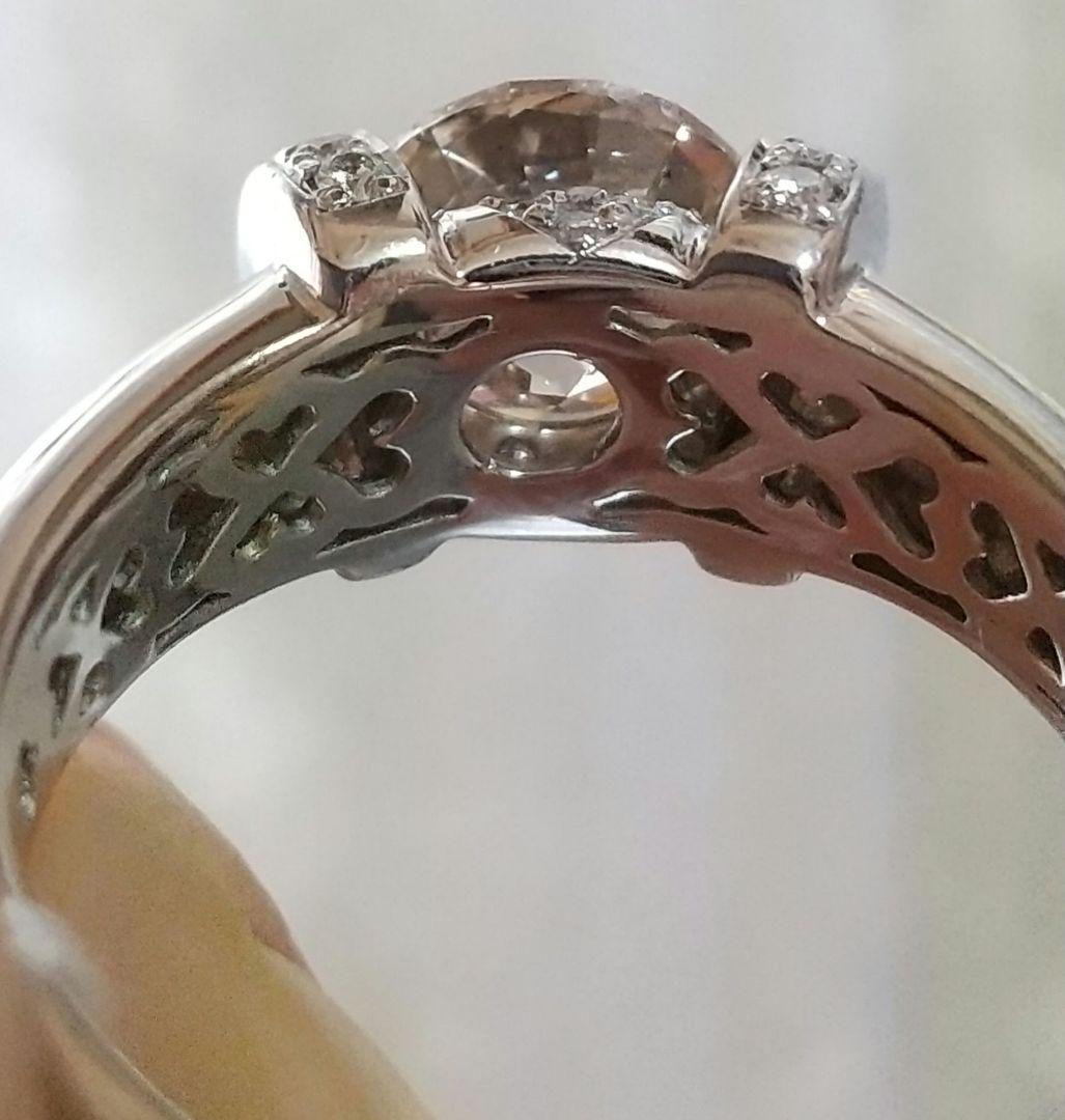 超大粒天然ダイヤモンド リング 指輪 2.243ct/0.19ct/12号