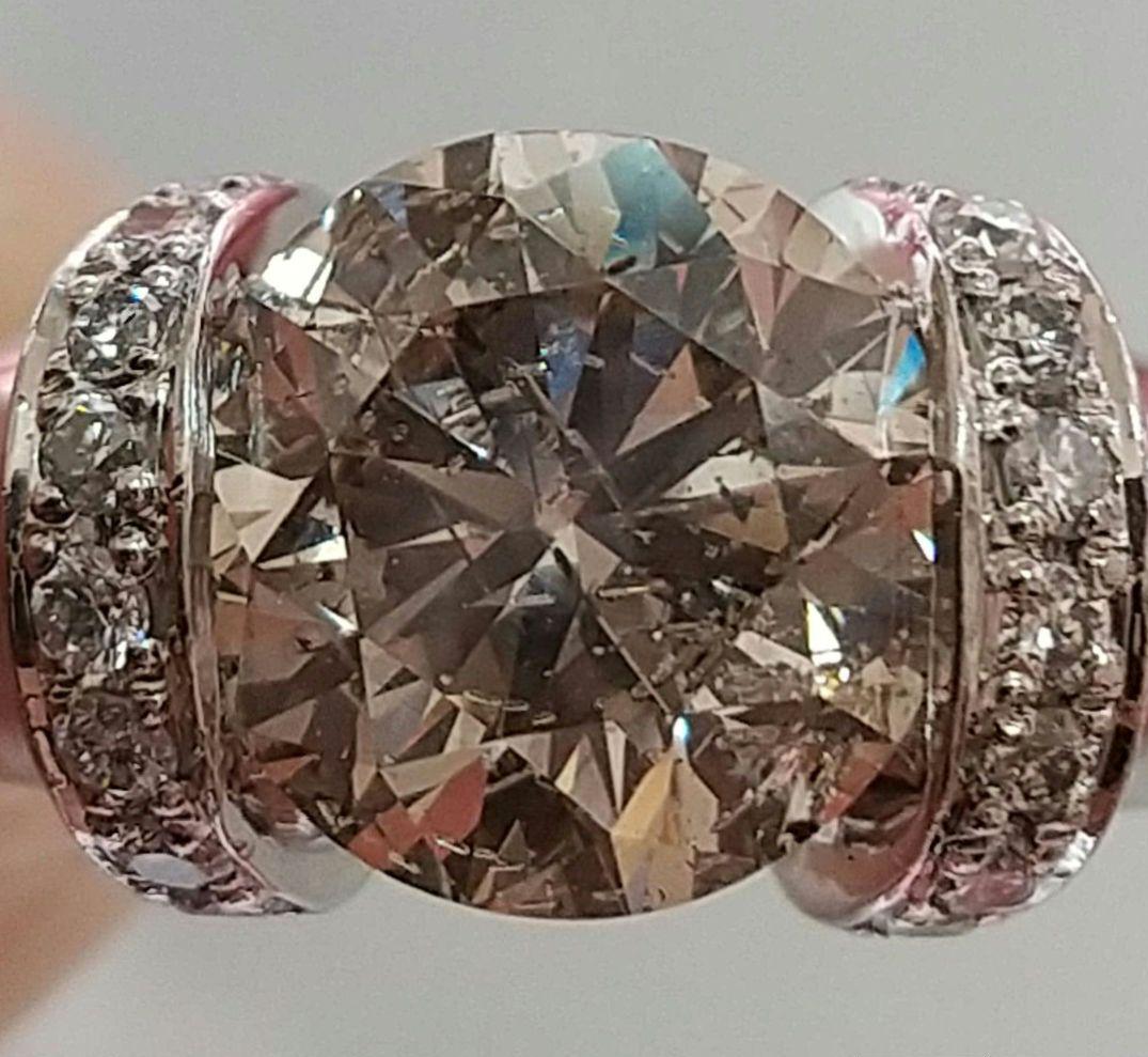 超大粒天然ダイヤモンド リング 指輪 2.243ct/0.19ct/12号