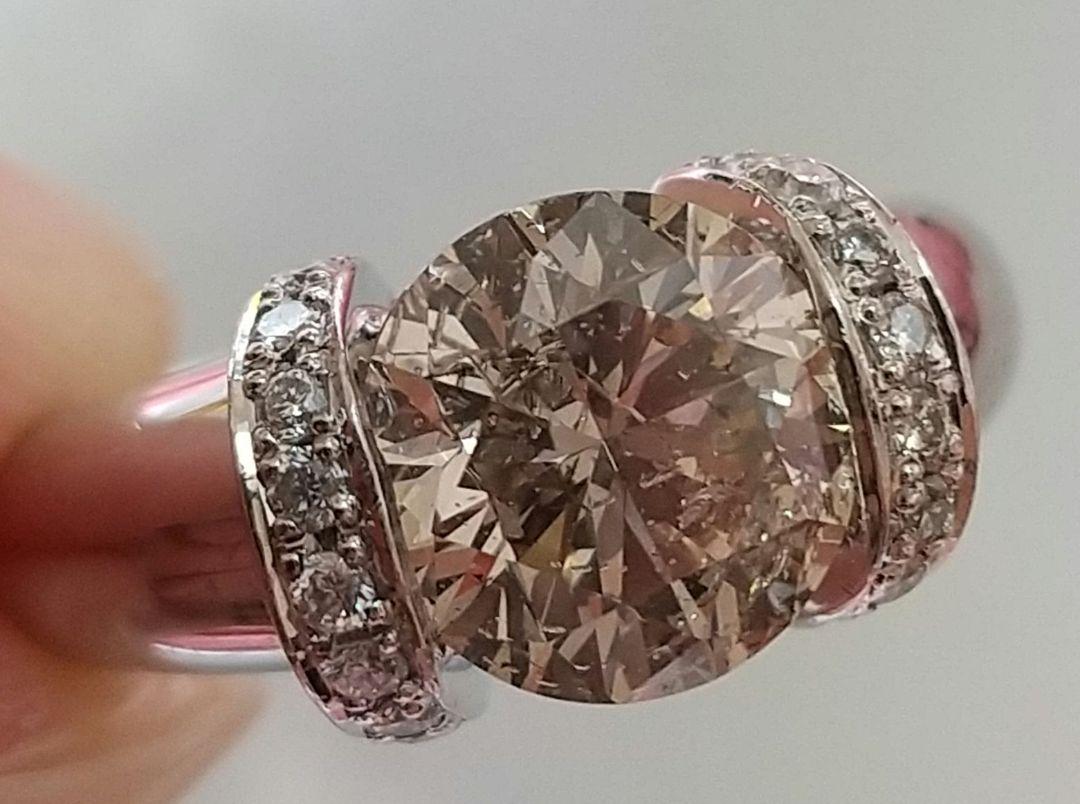 超大粒天然ダイヤモンド リング 指輪 2.243ct/0.19ct/12号