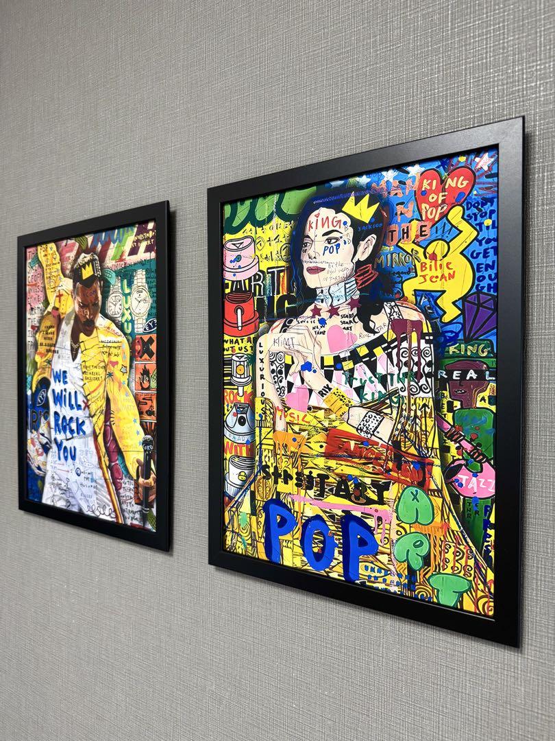 No.293フレーム付きキャンバスアート マイケルジャクソン　クイーン　絵画