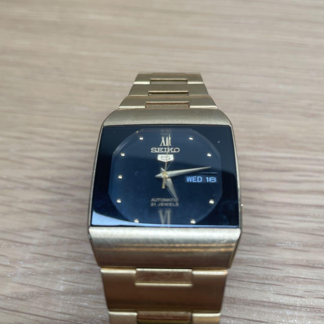 【SEIKO5 DRESS】セイコー5 自動巻き腕時計【ゴールド/金】