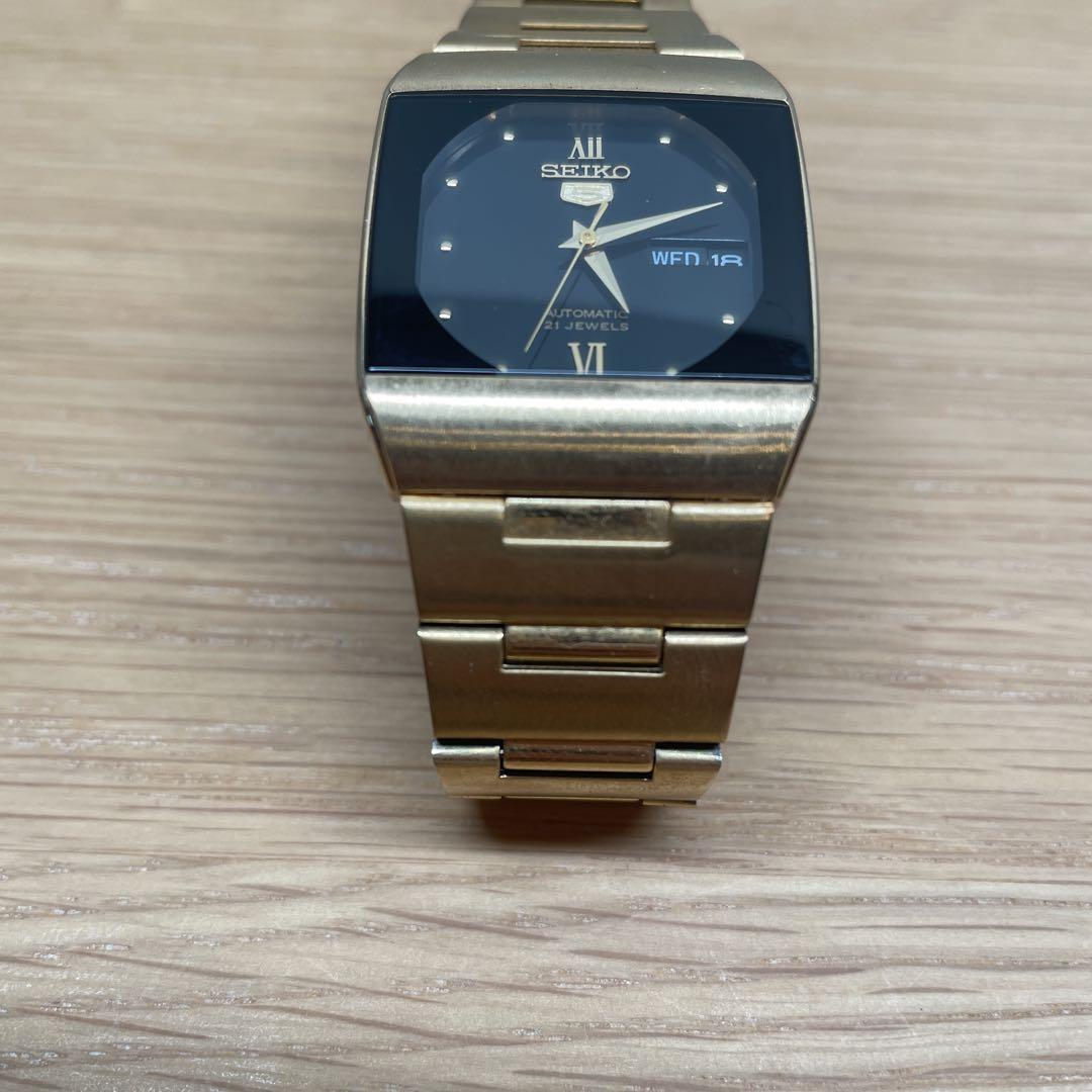 【SEIKO5 DRESS】セイコー5 自動巻き腕時計【ゴールド/金】