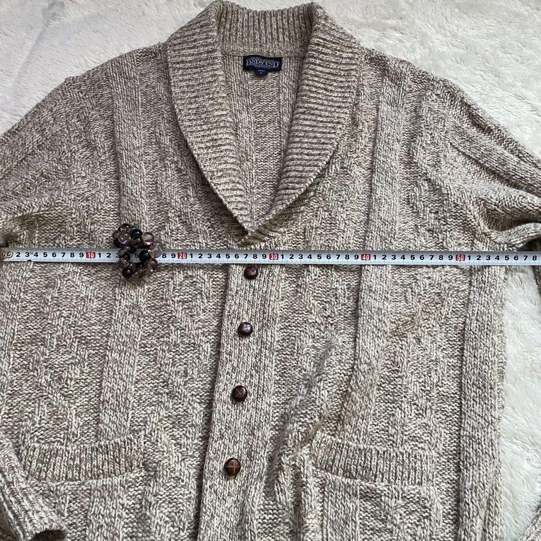 LAND'S END ショールカラー カーディガン USA製 L