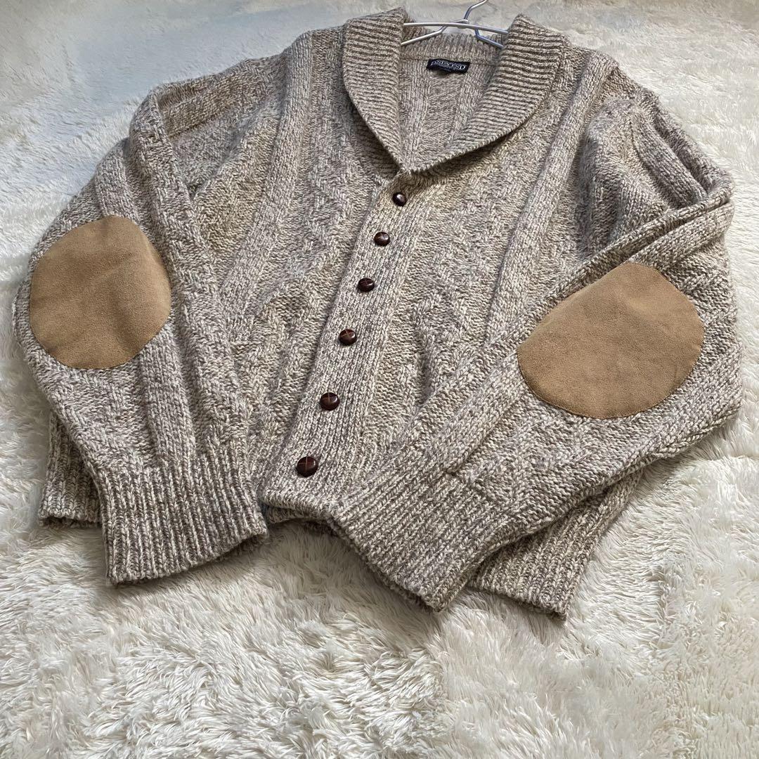 LAND'S END ショールカラー カーディガン USA製 L