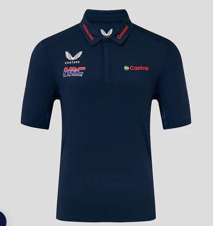 Castore Castrol Honda HRC ポロシャツ ネイビー Lバイクウェア・装備
