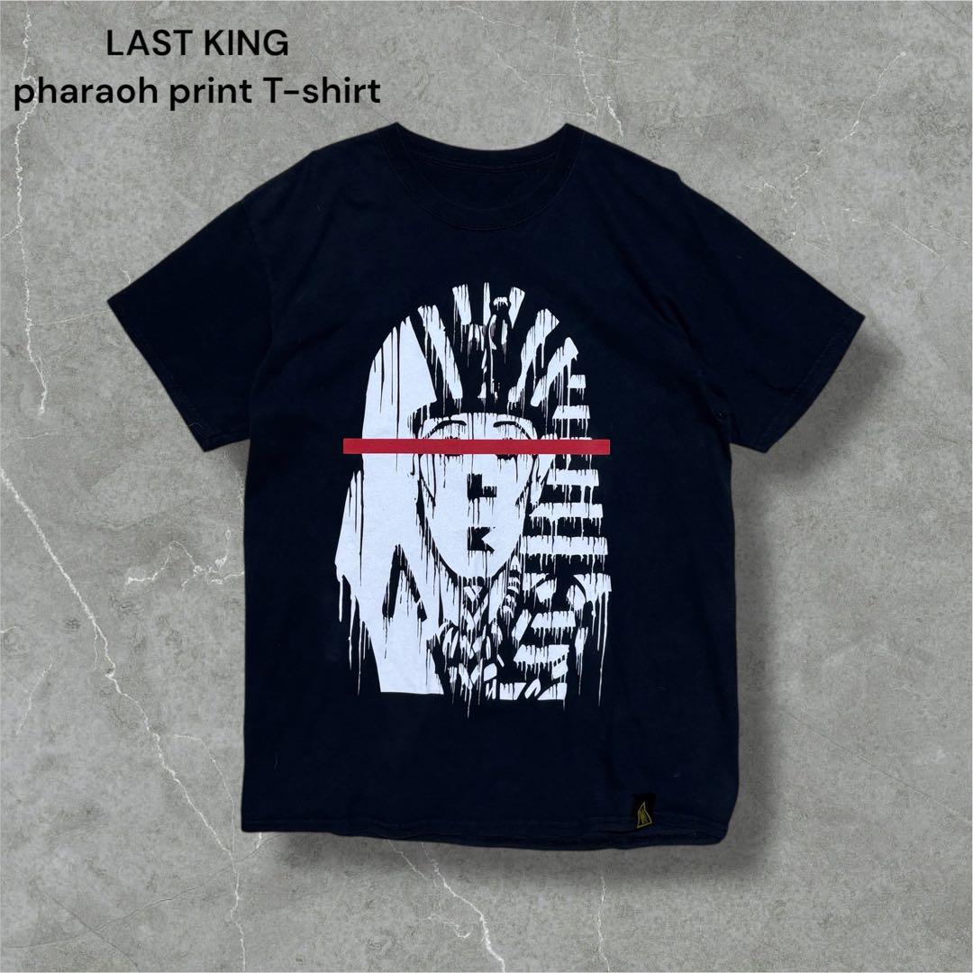 LAST KINGSファラオクラックプリントTシャツUSA製黒ブラック