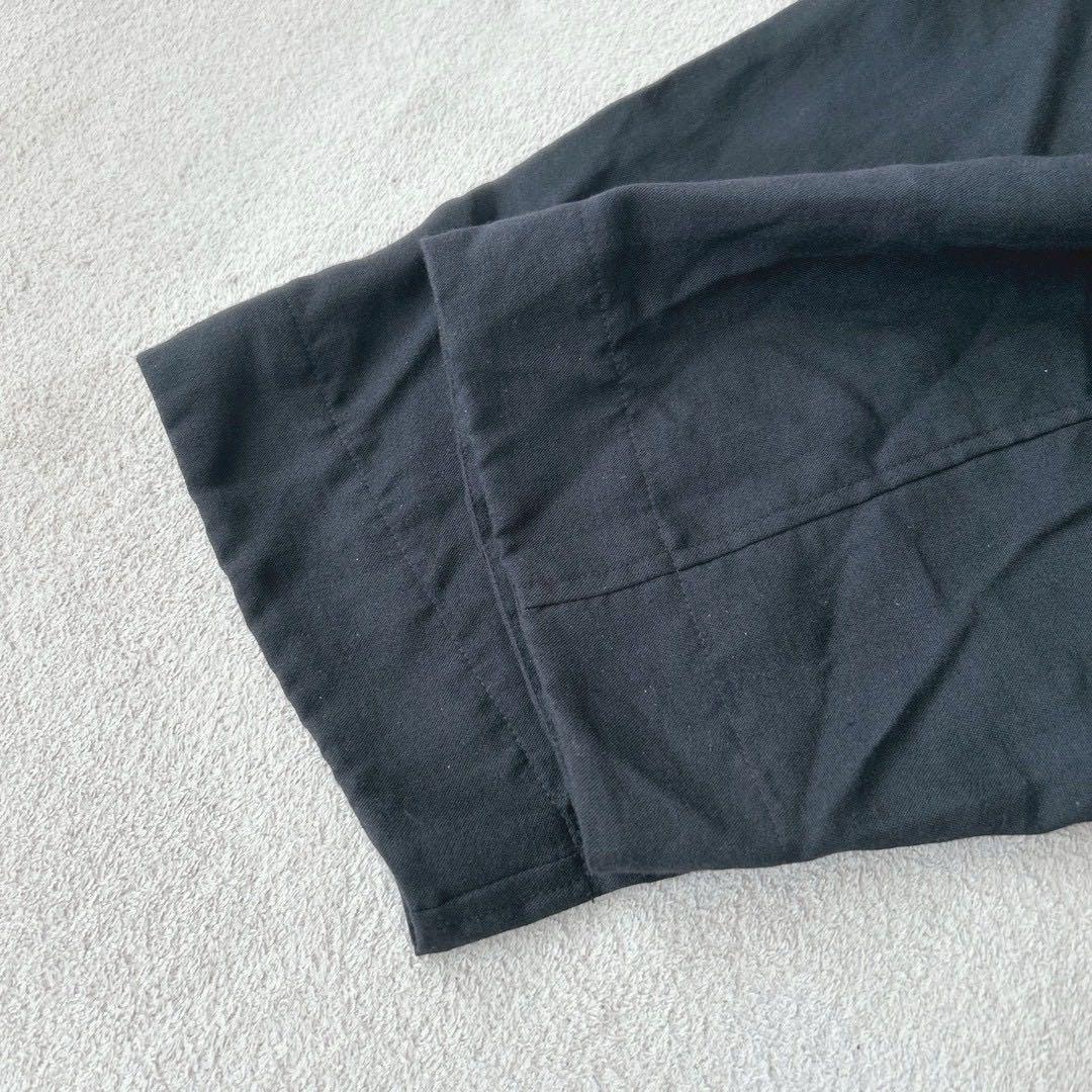 近年✨センソユニコ　芽風　リネン　ジャケット　変形　チェック　黒　白　L相当