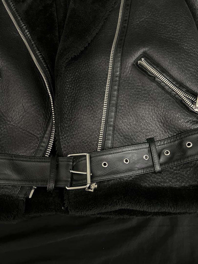 ZARA ムートンコートアウターレザージャケット