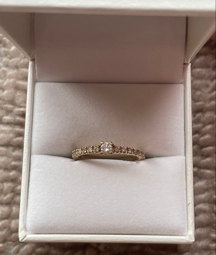 K18 イエローゴールド ダイヤモンド ハーフエタニティ リング 指輪