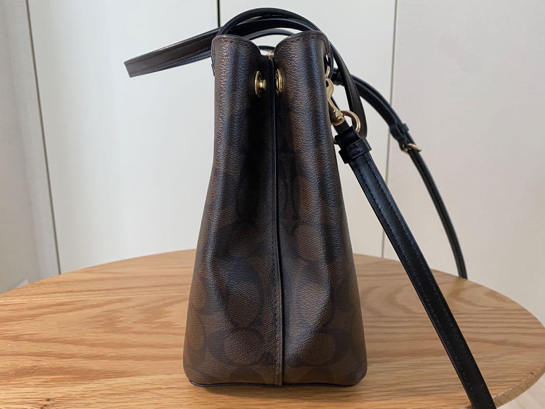 COACH ロゴプリント ショルダーバッグ ブラウン