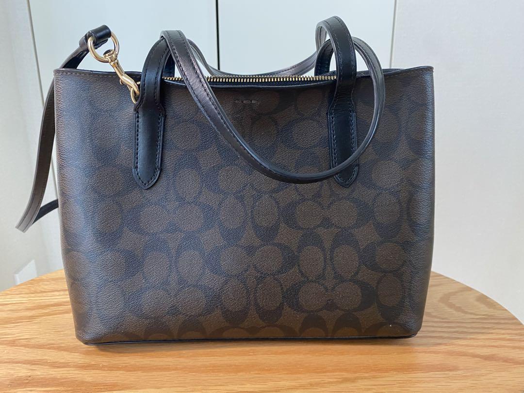 COACH ロゴプリント ショルダーバッグ ブラウン