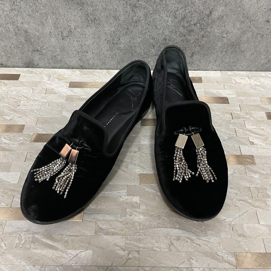 オリジナル GIUSEPPE ZANOTTI フラットシューズベロア生地 靴