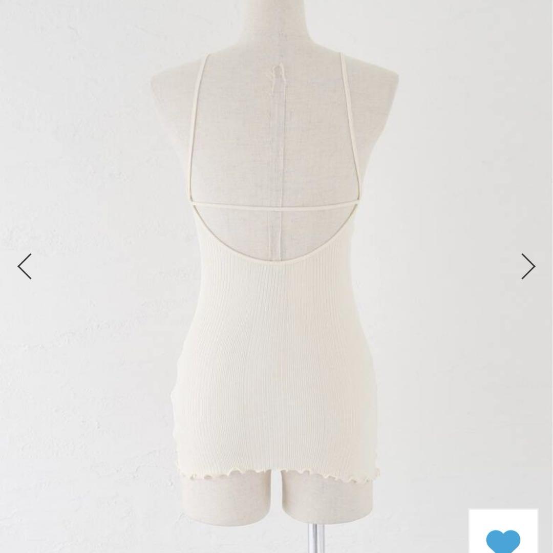 HAKUJI RANDOM RIB OPEN BACK CAMI キャミソール