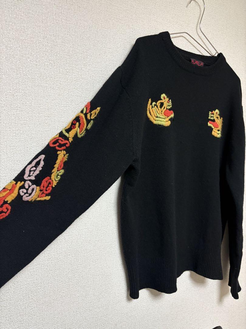 Evisu 刺繍ニットセーター 黒