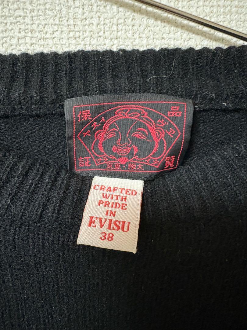 Evisu 刺繍ニットセーター 黒