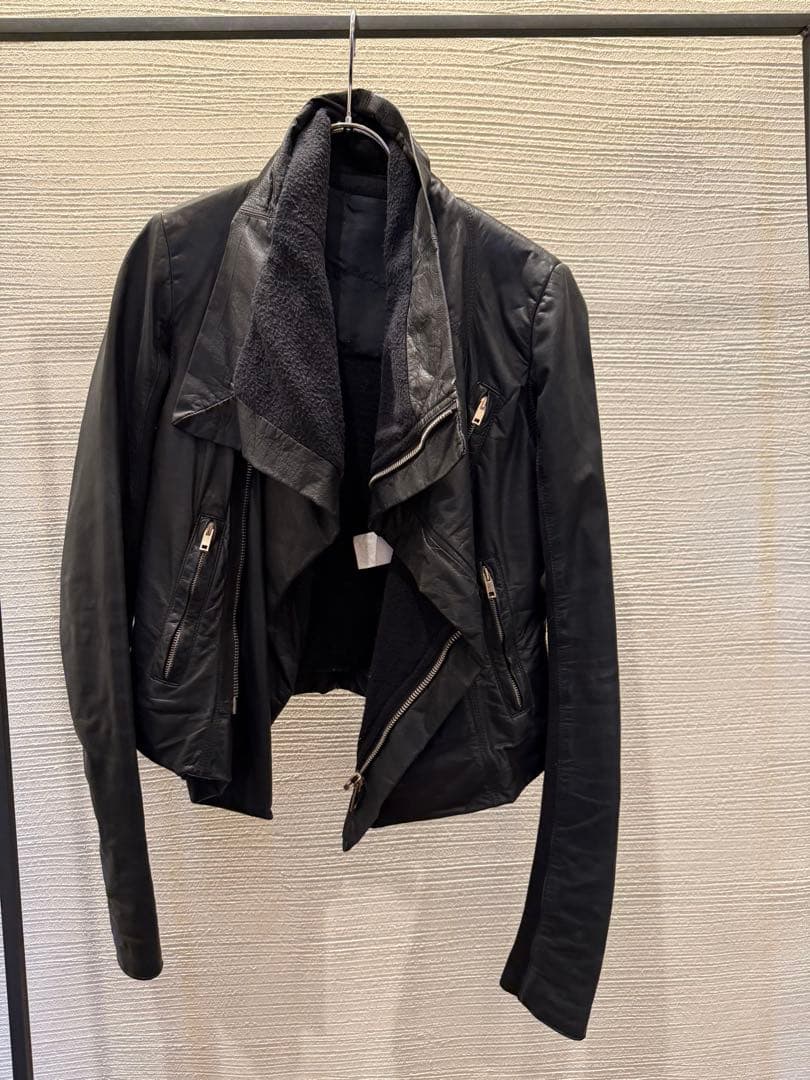 rick owens leather drape jacket レザージャケット