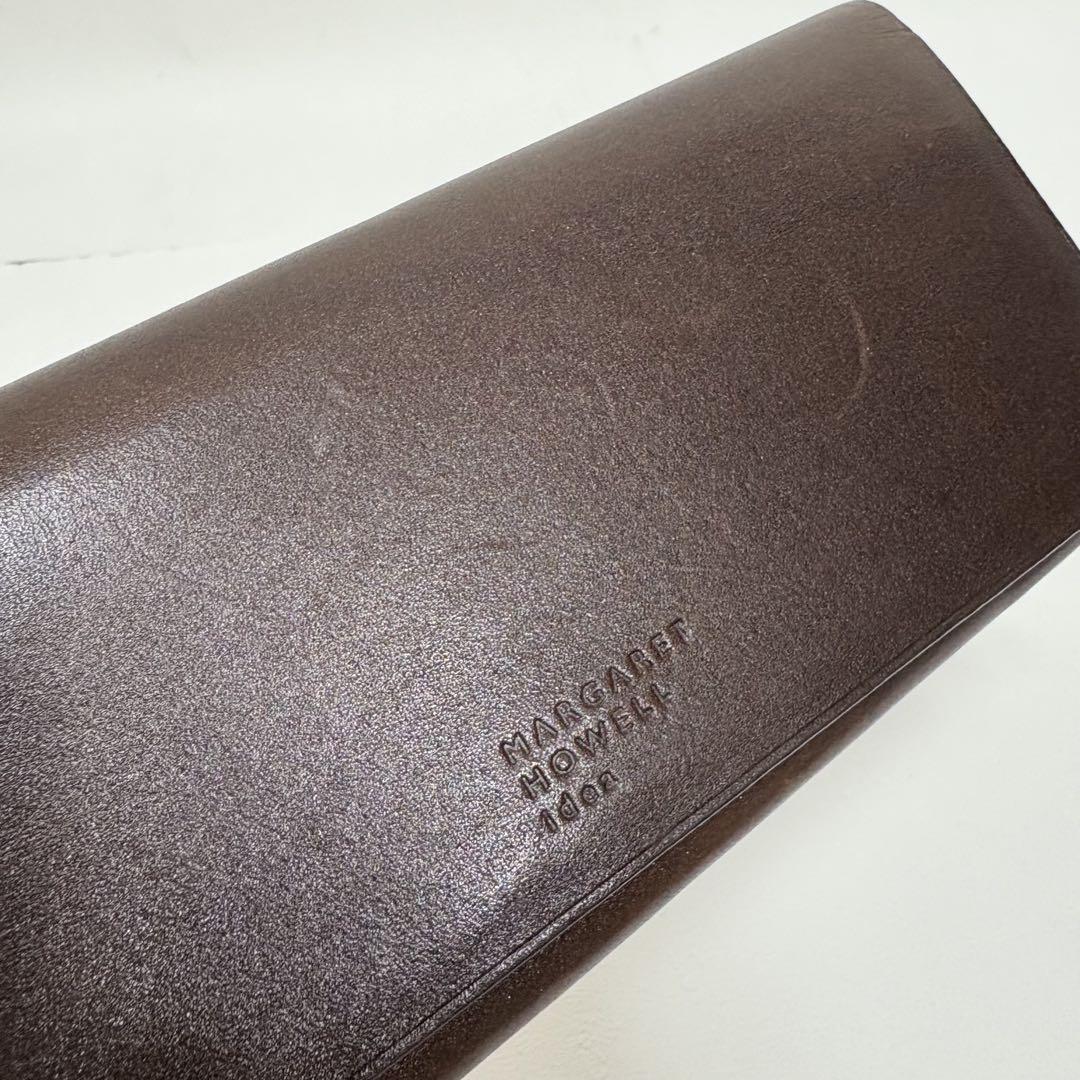 新品 マーガレットハウウェルアイディア かぶせ長財布 ブラウン 牛革 レザー