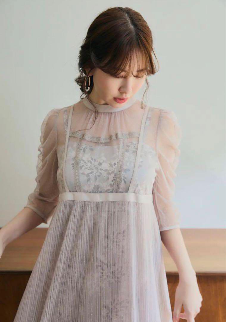まつこ様herliptoFloral Lace Tule Sheer Dress