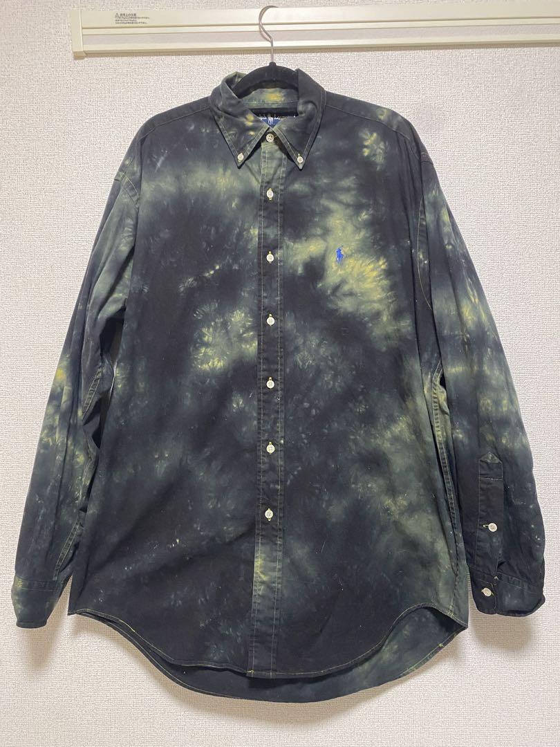 【古着】 Ralpflauren リメイク 後染 藍染シャツ