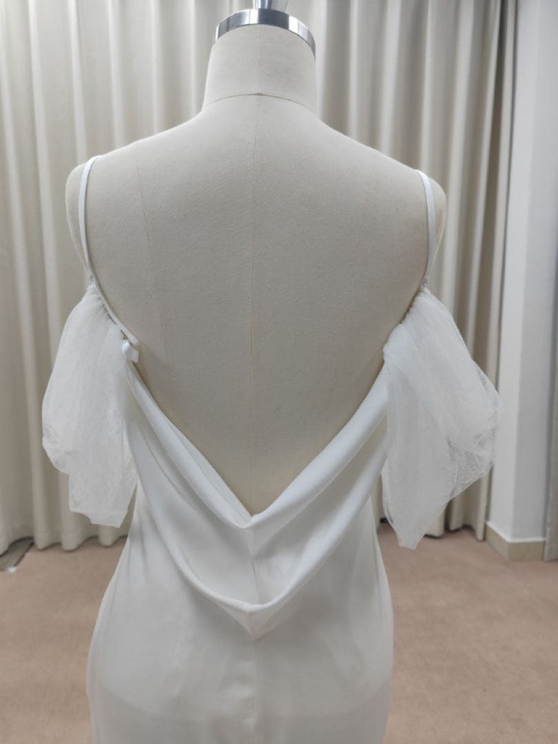 美シルエット】とろみ感が美しいスレンダーマーメイドドレス／肩落ち