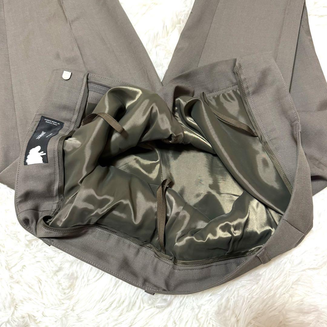 レミュー 青木 スーツ ノーカラー カーキ パンツ3 ZIGNONE