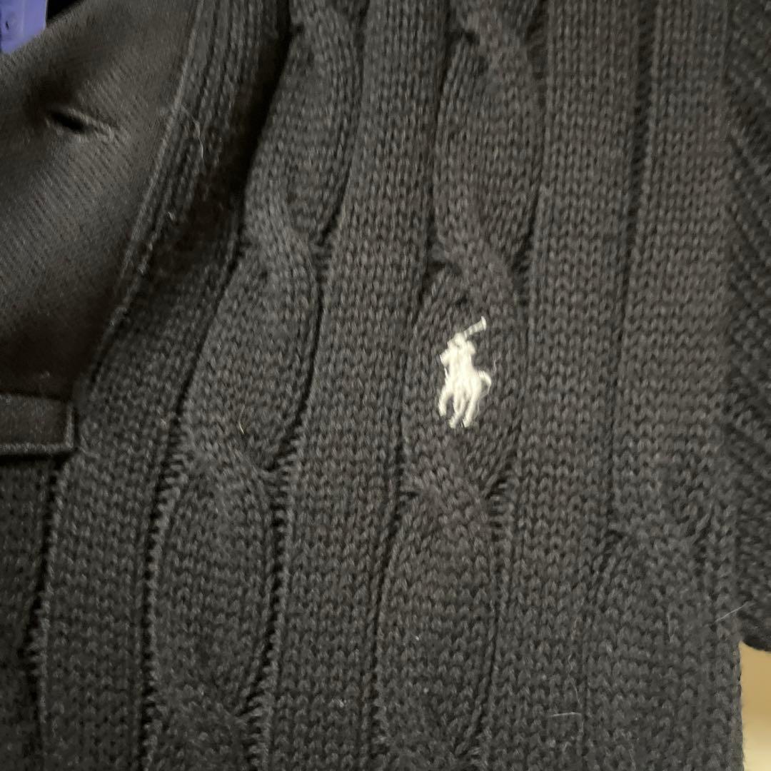 ポロバイラルフローレン タグ付き新品 ニットワンピース 黒 サイズXS ポロバイラルフローレン タグ付き新品 ニットワンピース 黒 サイズXS