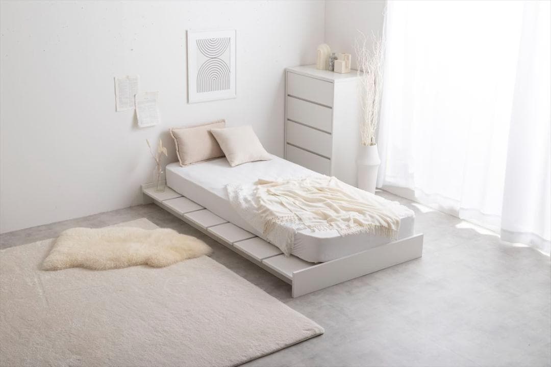 幅100cm幅広すのこローベッド ボンネル