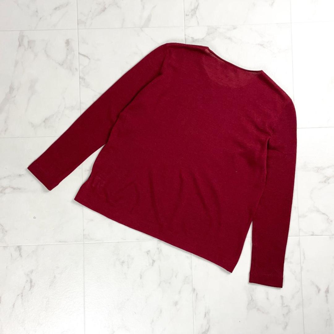 AKRIS カシミヤシルク クルーネックニットプルオーバー 赤 38*ZC478