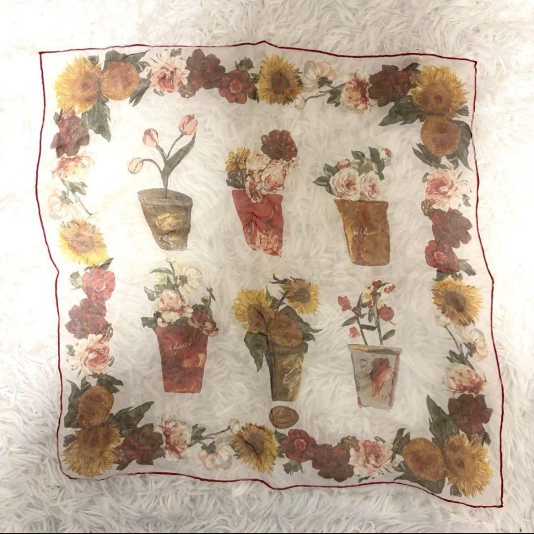 【正規品】GUCCI グッチ スカーフ ハンカチ ストール 花 フラワー シルク