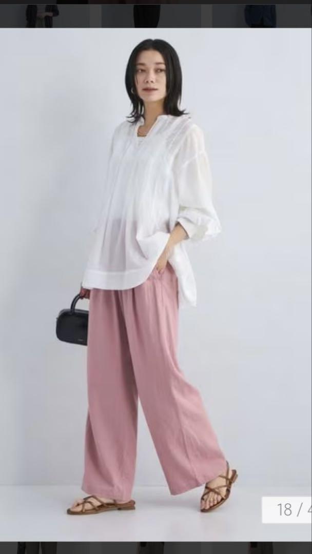 【新品】グリーンレーベルリラクシングBREEZE LINEN ワイド パンツ
