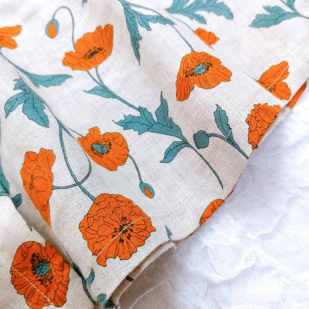 美品】オルウェイズ リネン100%チュニックワンピース 百貨店 花