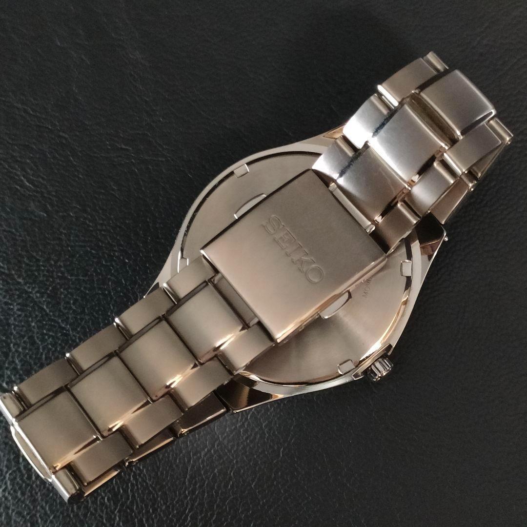 美品　SEIKO　セイコー　ホワイト　ゴールド　シルバー　ソーラー　メンズ　時計