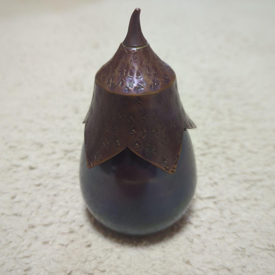 銅器 茄子型 茶筒