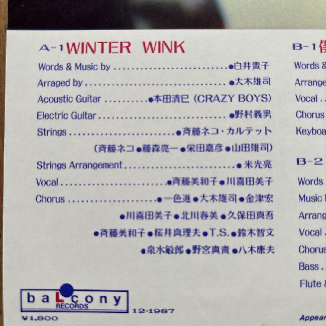 WINTER WINK 12インチレコード アナログ