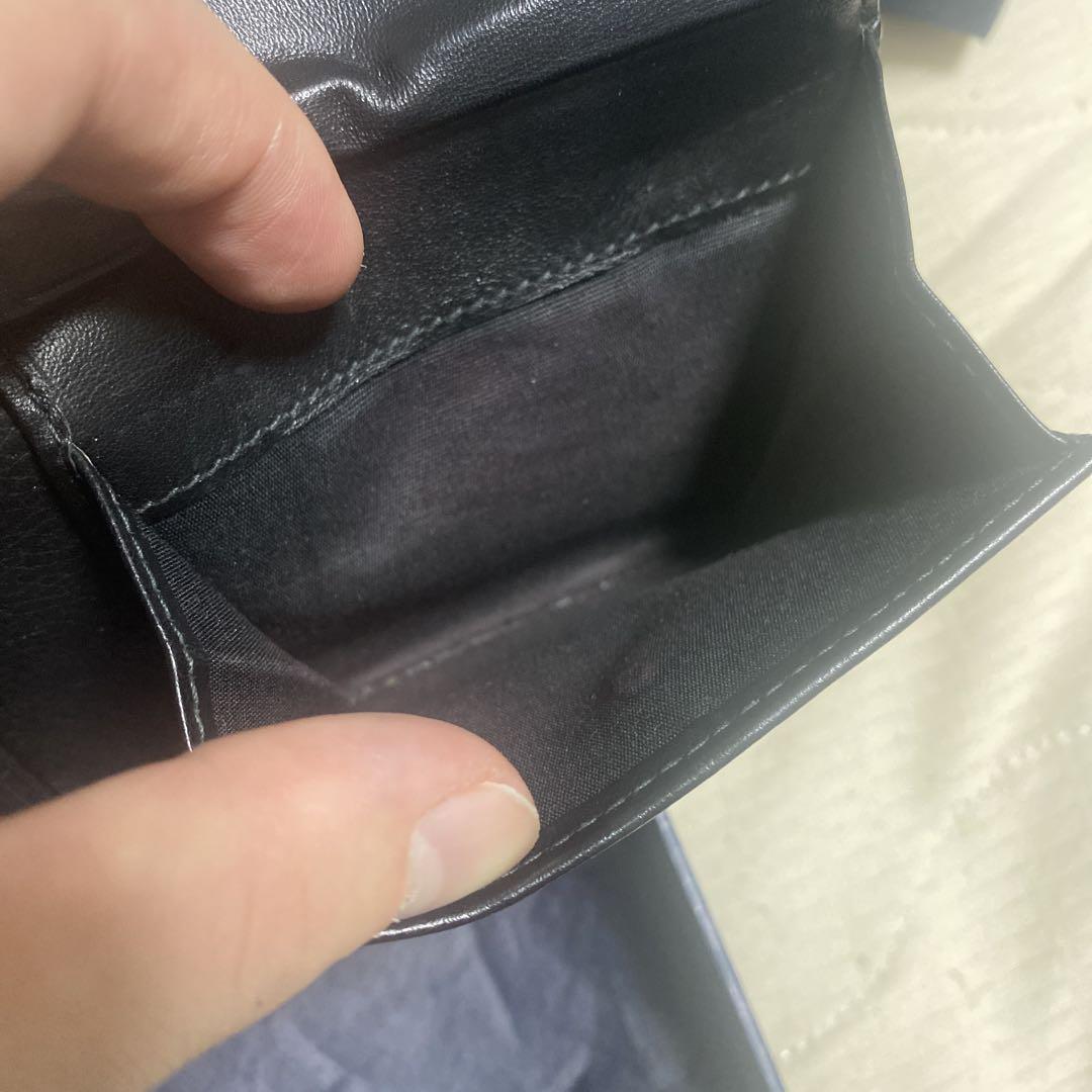 Dior ネイビー レザー 二つ折り財布