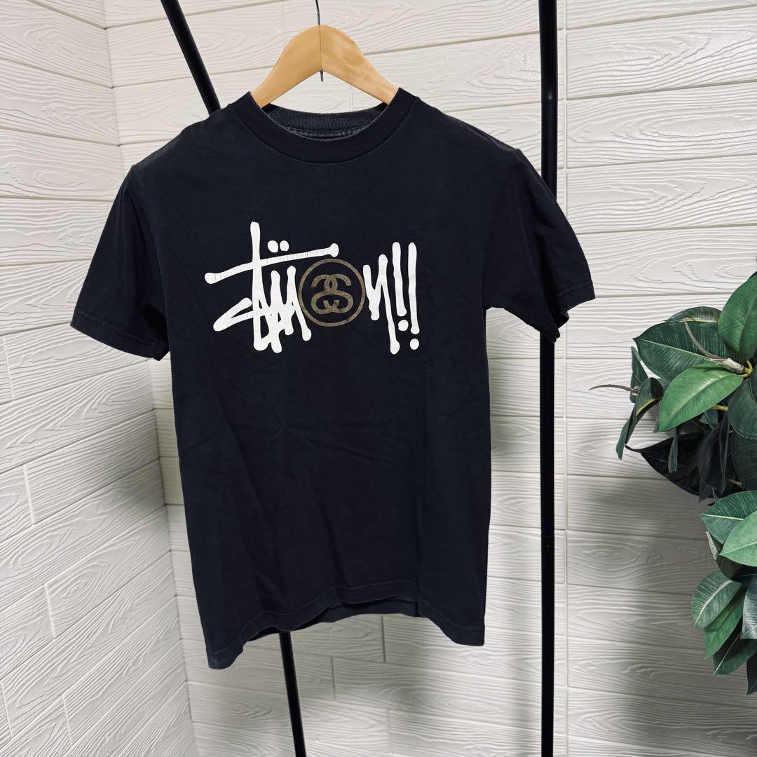 【STUSSY】★送料・関税込★モーションロゴTシャツ 80s ヴィンテージ 黒タグ USA製 Tシャツ ロゴ L（2024/11/05買取