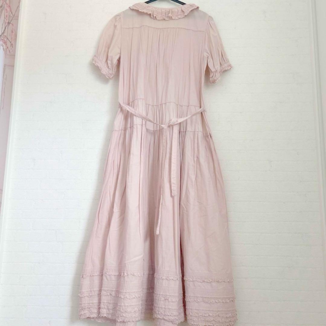 オ1 ピンクハウス ロングワンピース ピコリボン ピコフリル ピンク 半袖 オ1 ピンクハウス ロングワンピース ピコリボン ピコフリル