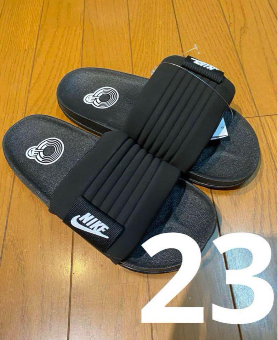 23cmナイキ　オフコートサンダル　アジャスト　ベルクロ　ベナッシ　ブラック黒色