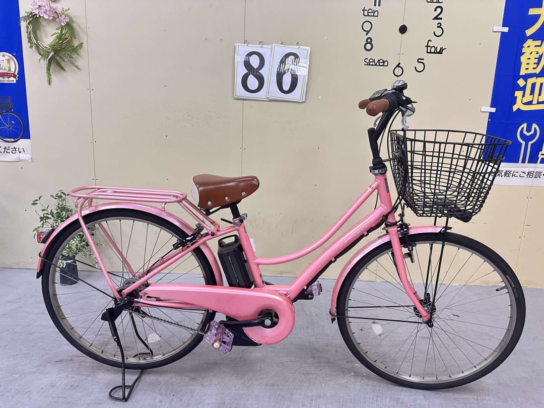 ピンクヤマハ電動アシスト自転車目立った傷や汚れなし