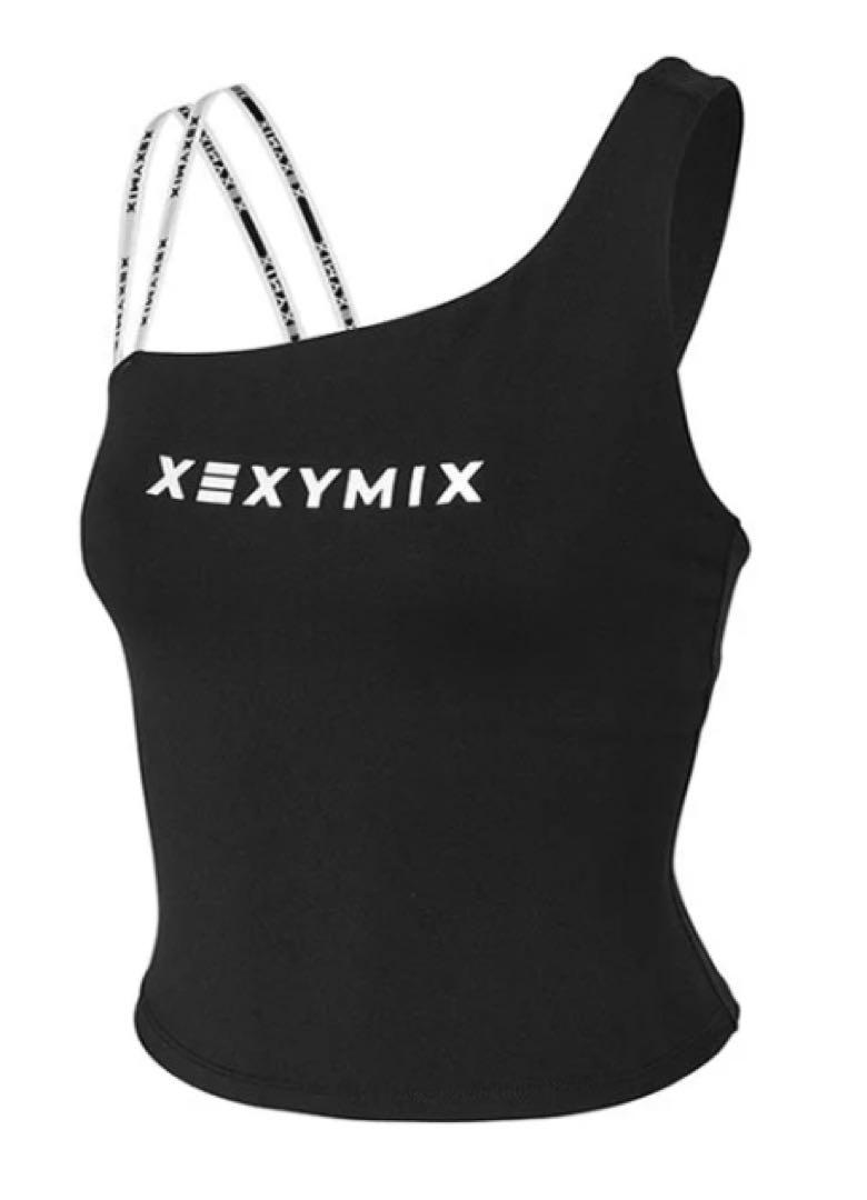 20%OFF！！　XEXYMIX ワンショルダーヨガトップス ブラック
