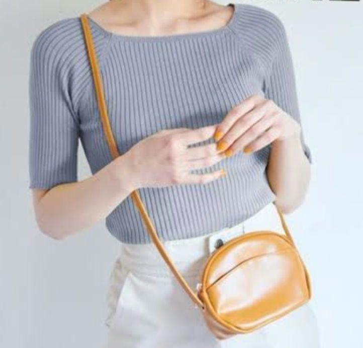 美品 グレイル 半袖ニット リブニット