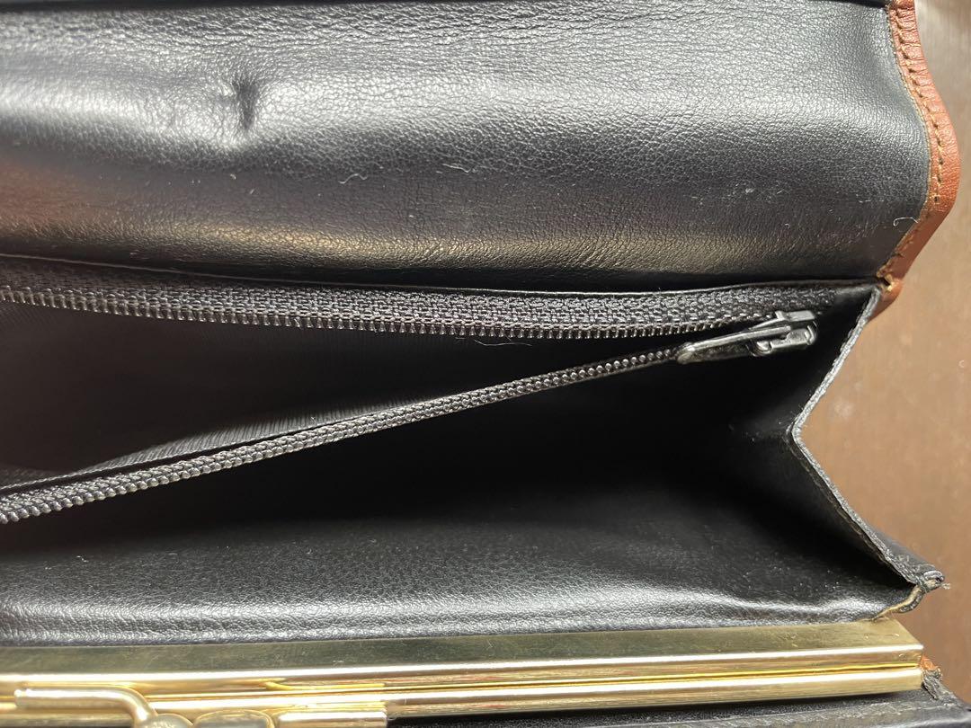 セリーヌ　CELINE 黒革　がま口二つ折　長財布　ヴィンテージ　レトロ セリーヌ CELINE 黒革 がま口二つ折 長財布 ヴィンテージ レトロ