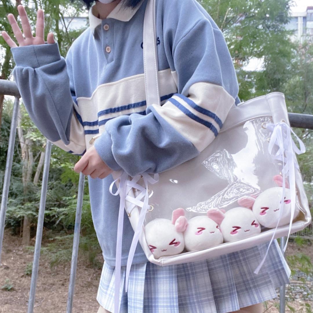 推し活バッグ トートバッグ 痛バッグ A4 可愛い ホワイト 557 N06