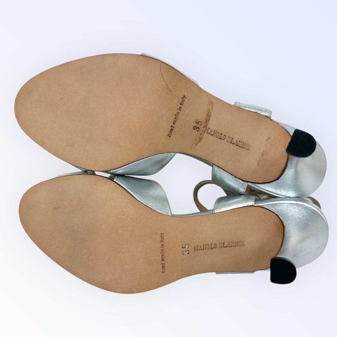 マノロブラニク MANOLO BLAHNIK パンプス ハイヒール シルバー