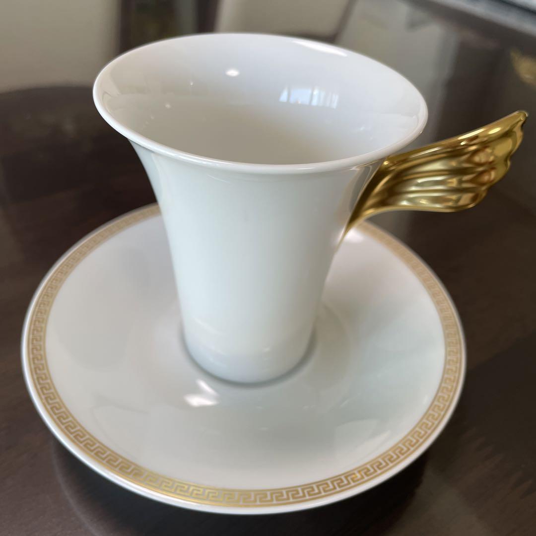 ヴェルサーチメデューサコーヒーカップ&ソーサー白①