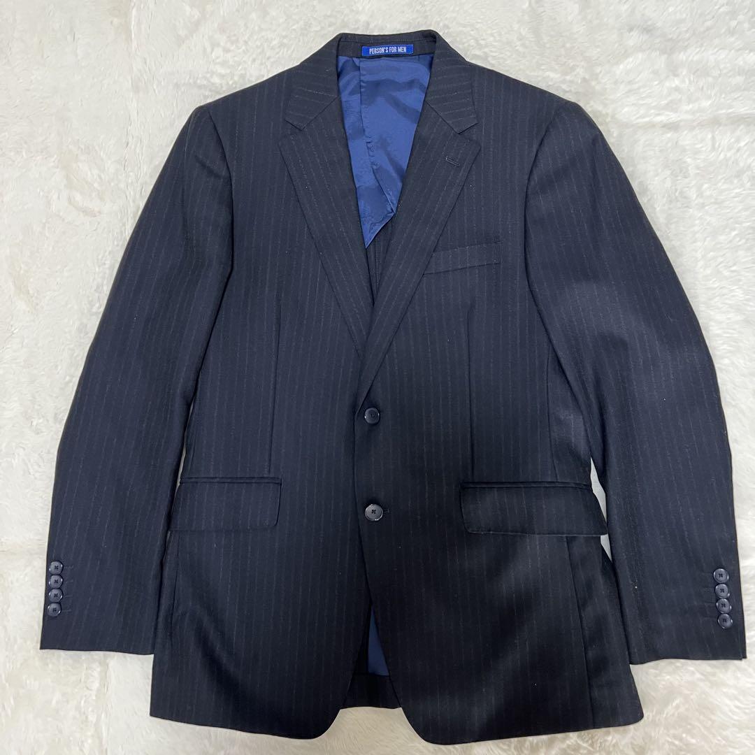美品 ✨ PERSON'S FOR MEN スーツ ストライプ ネイビー - メルカリ