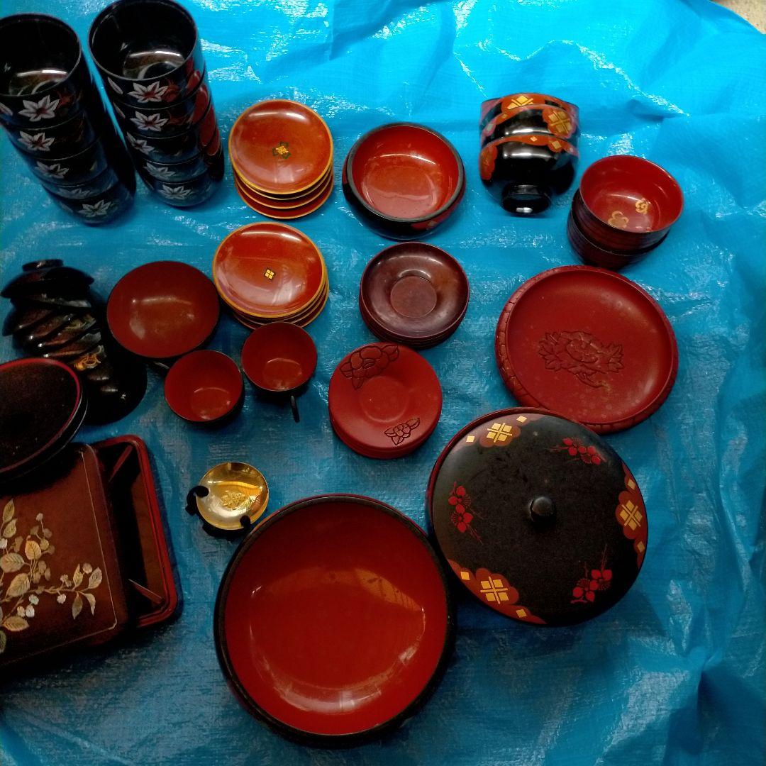漆器セット 伝統的な花柄デザイン　長期保管品