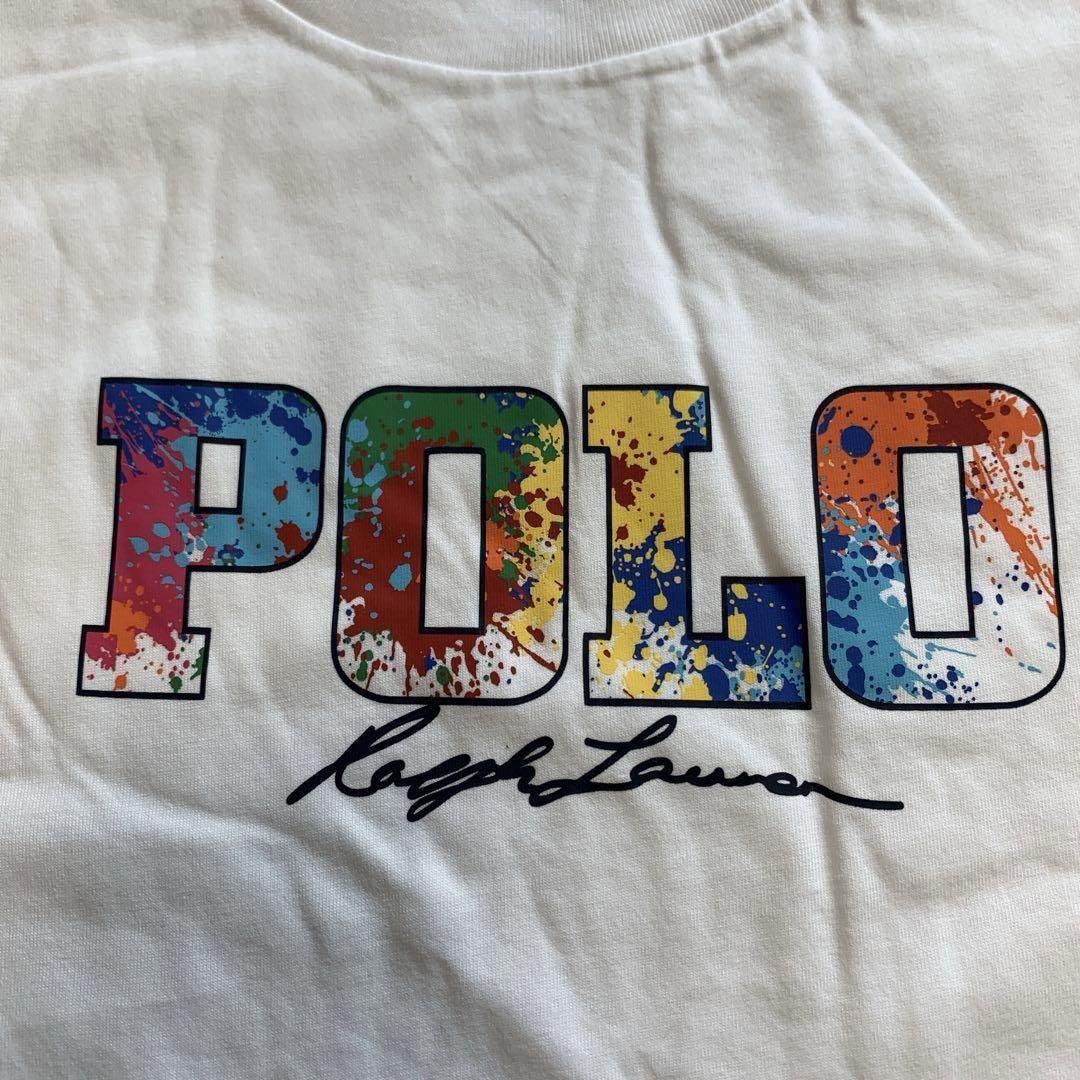 【新品】ラルフローレン POLOロゴ Tシャツ ホワイト ペイント 160