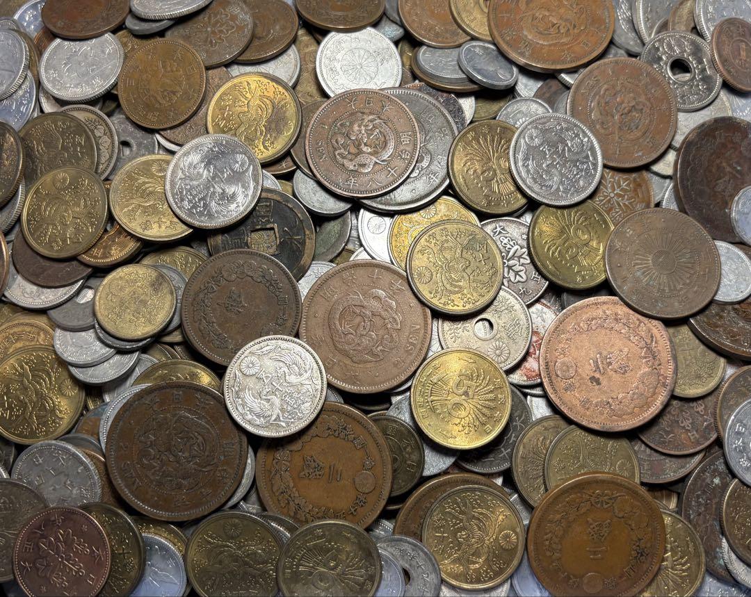日本古銭1.5kg以上　【銀貨本物保証】　日本古銭まとめ売り　S1
