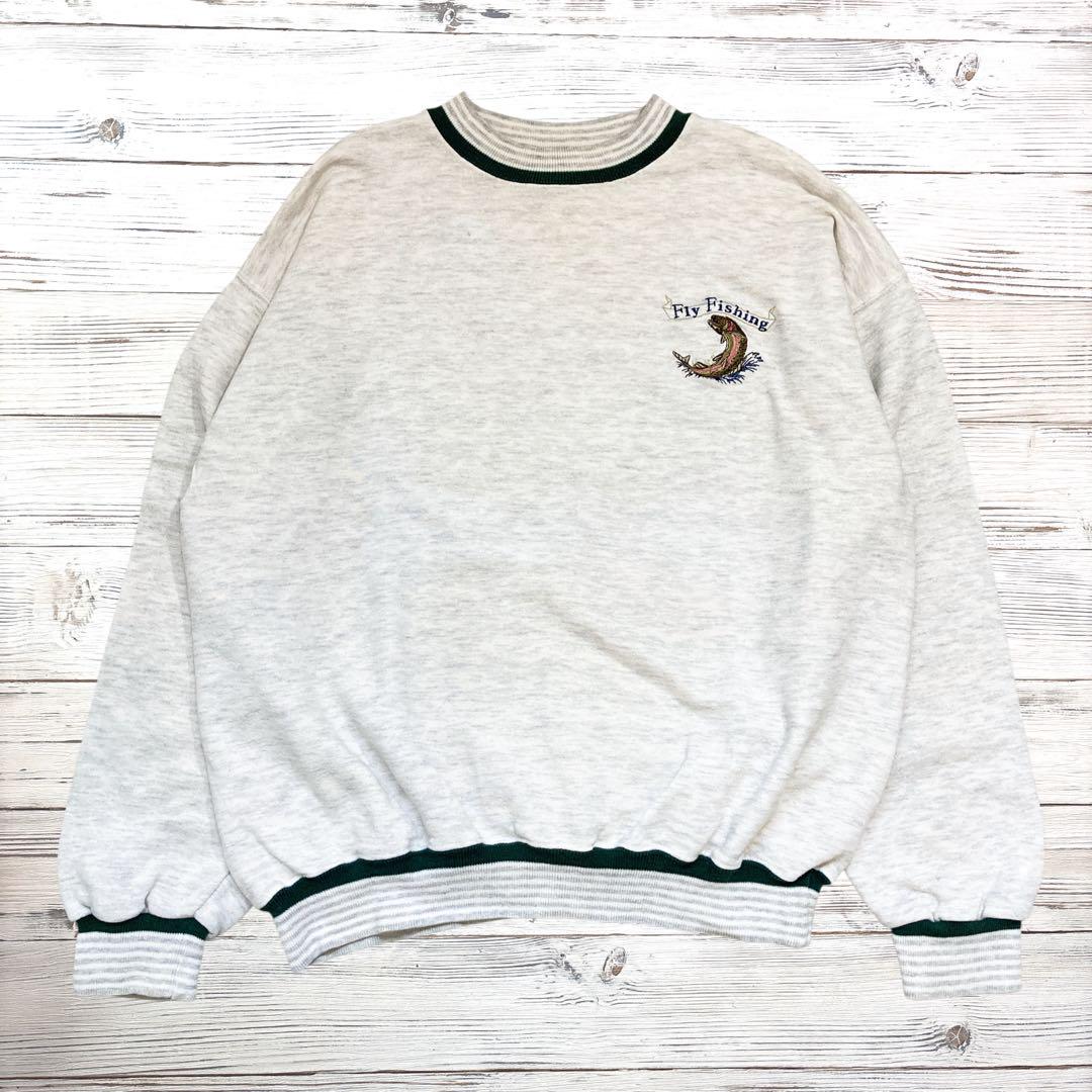 CRABLE SPORTSWEAR スウェット 刺繍ロゴ グレー L 0319